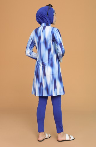 Saks-Blau Hijab Badeanzug 21620-02
