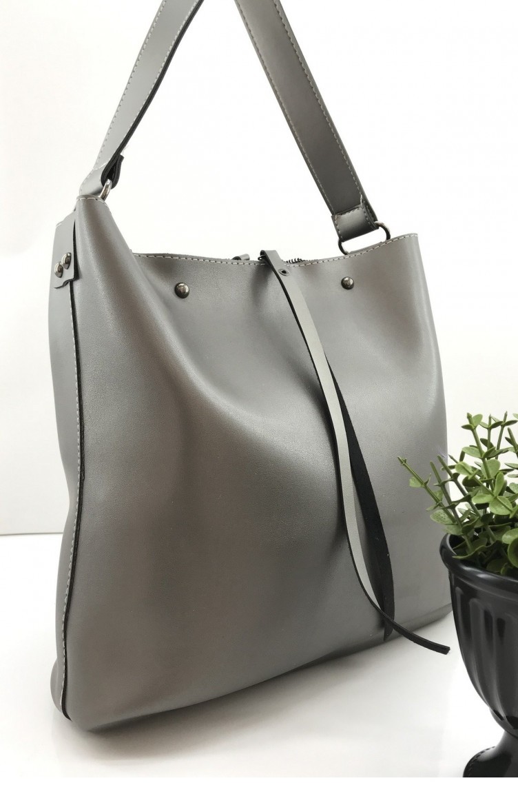 Silver Gray Shoulder Bag 001178.GUMUS Sefamerve