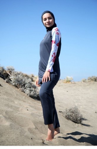 Smoke-Colored Modest Swimwear 1070
