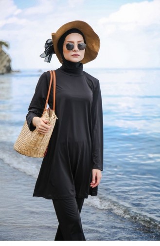Schwarz Hijab Badeanzug 45