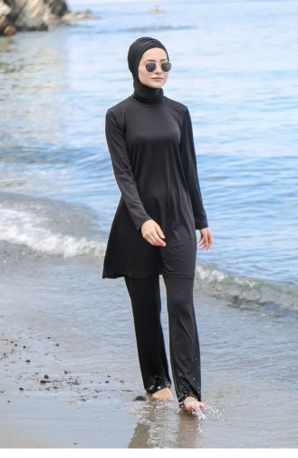 Schwarz Hijab Badeanzug 45
