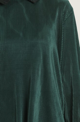 Gömlek Yaka Bluz 4480-04 Zümrüt Yeşili