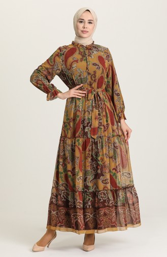 Mustard Hijab Dress 21Y3138001-01