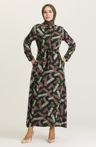 Robe Hijab Vert Foncé 0009-04