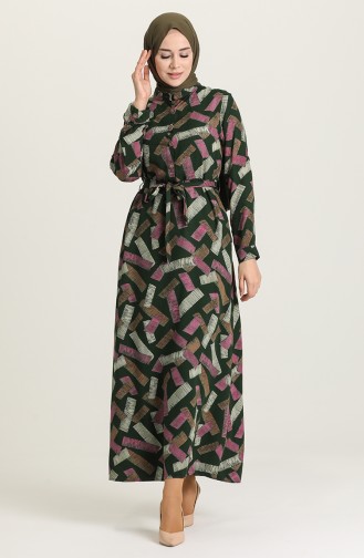Robe Hijab Vert Foncé 0009-04