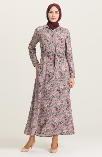 فستان زهري باهت 0010-02
