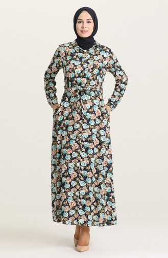 Robe Hijab Bleu Marine 0011-02