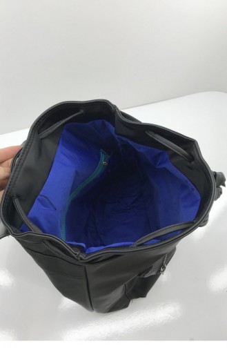 Paraşüt Kumaş İçi Astarlı Büzgülü Sırt Çanta Bs 001180 Sıyah