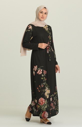 Schwarz Hijab Kleider 4800-01