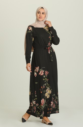 Robe Hijab Noir 4556Ç-01