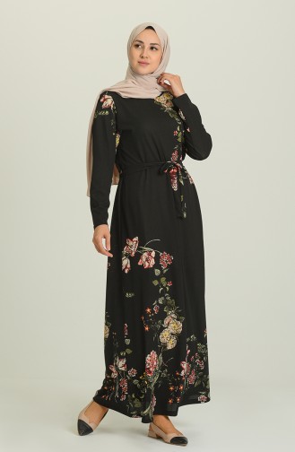 Schwarz Hijab Kleider 4800-01