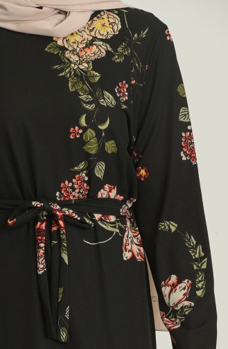 Schwarz Hijab Kleider 4800-01