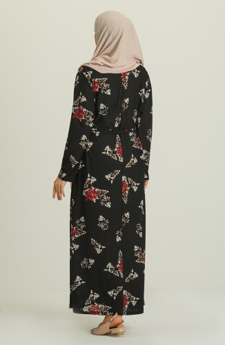 Schwarz Hijab Kleider 4575D-01