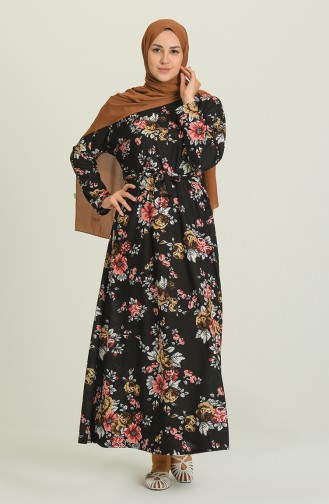 Schwarz Hijab Kleider 4575E-04