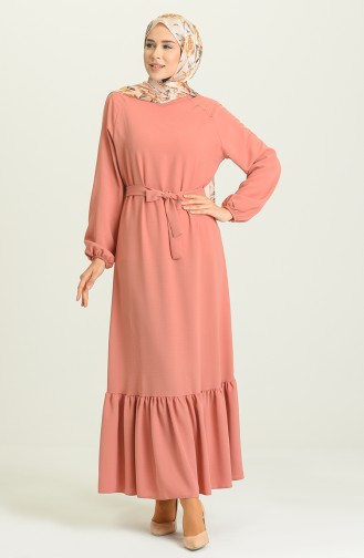 Robe Hijab Rose Pâle 1009-03