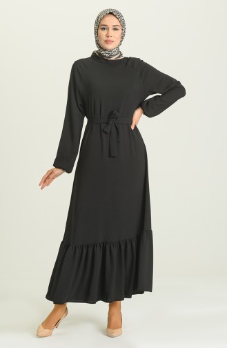 Schwarz Hijab Kleider 1009-06