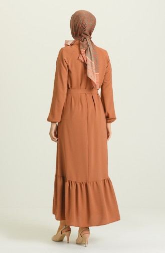 Tan Hijab Dress 1009-08