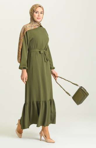 Green Hijab Dress 1009-09