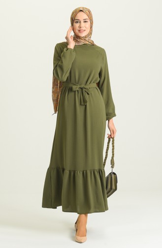 Green Hijab Dress 1009-09