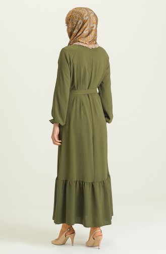 Grün Hijab Kleider 1009-09