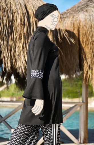 Schwarz Hijab Badeanzug 624