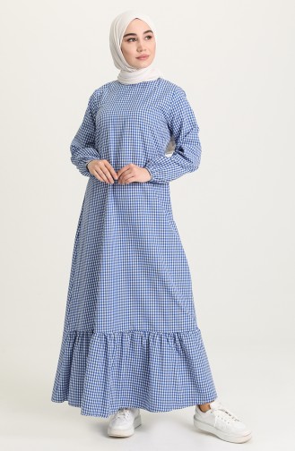 Saxe Hijab Dress 5008-04
