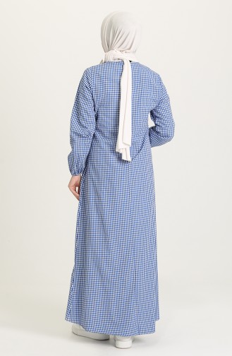Saks-Blau Hijab Kleider 5008-04