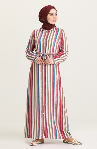 Robe Hijab Pétrole 0016-03