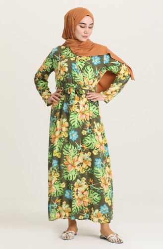 Khaki Hijab Dress 0017-01