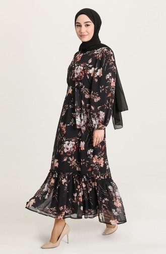 Black Hijab Dress 7001-02
