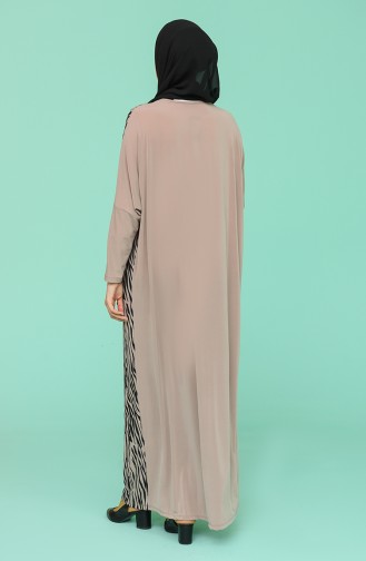 Beige Hijab Kleider 1497-03
