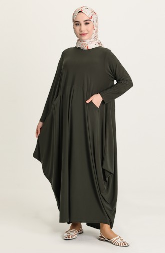 Khaki Hijab Dress 1686-03