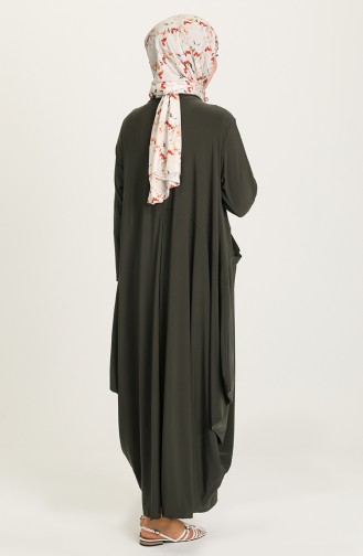 Khaki Hijab Dress 1686-03