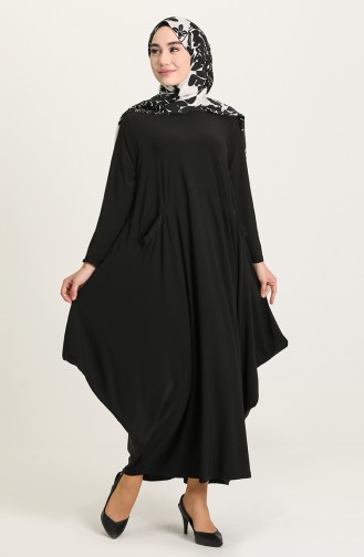 Black Hijab Dress 1686-04