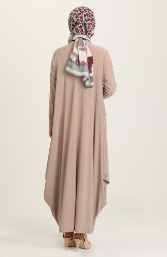 Beige Hijab Dress 1686-06