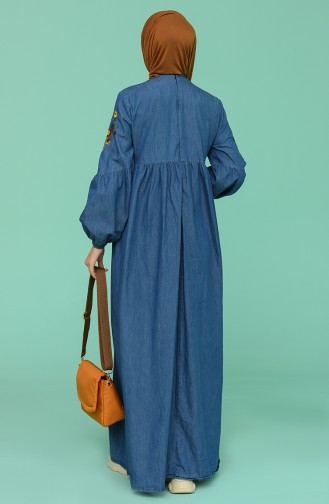 Jeansblau Hijab Kleider 21Y8263-02