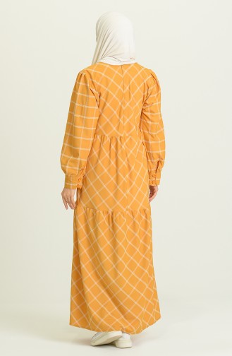 Mustard Hijab Dress 21Y8399A-04