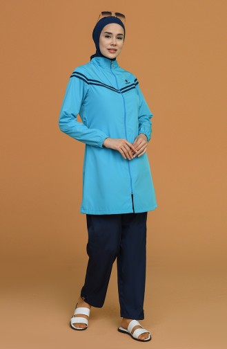 Türkis Hijab Badeanzug 7638-07