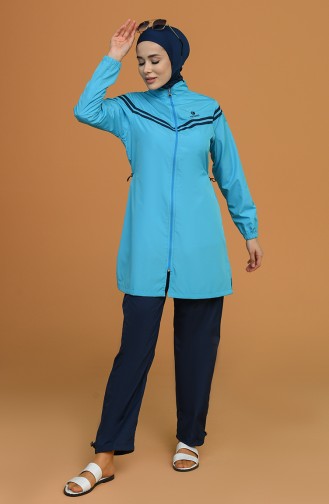 Maillot de Bain Hijab Turquoise 7638-07