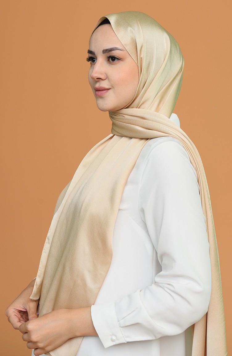 Charm Düz Saten Şal 15224-05 Bej