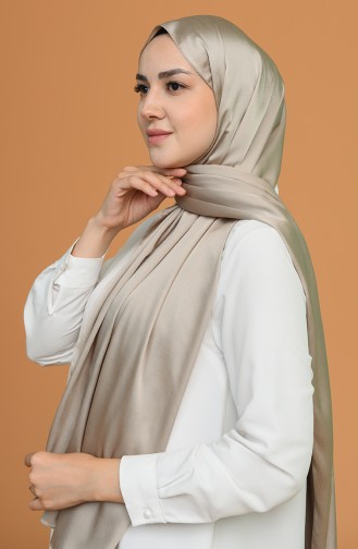 Charm Düz Saten Şal 15224-15 Açık Vizon