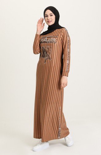 Tan Hijab Dress 0884-04