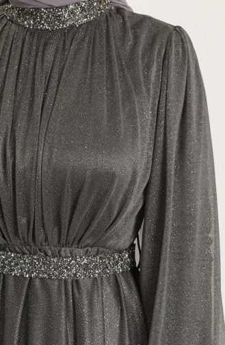 Rauchgrau Hijab-Abendkleider 5501-01