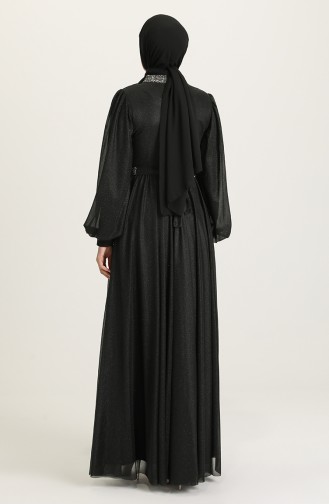 Black Hijab Evening Dress 5501-03