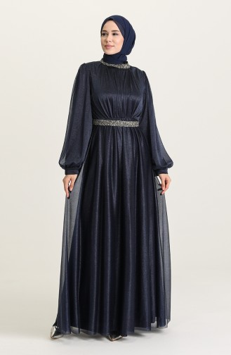 Dunkelblau Hijab-Abendkleider 5501-05