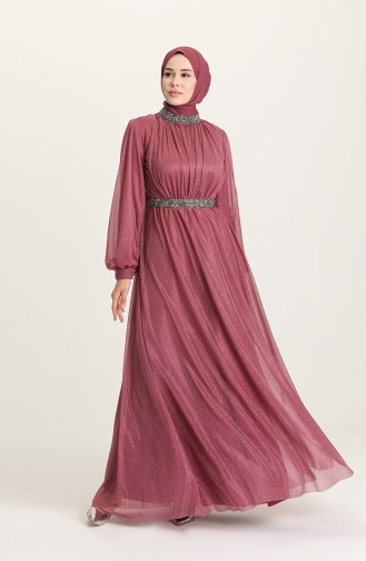 Dusty Rose Hijab Evening Dress 5501-06