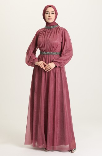 Beige-Rose Hijab-Abendkleider 5501-06