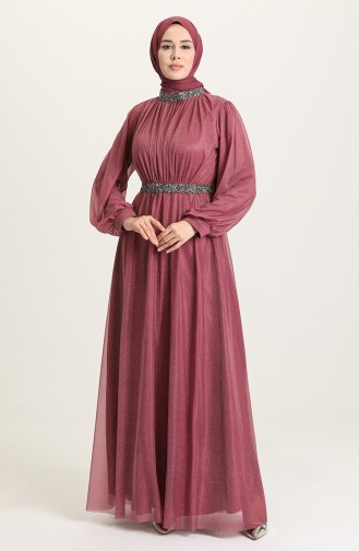 Dusty Rose Hijab Evening Dress 5501-06