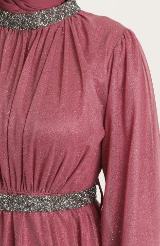 Dusty Rose Hijab Evening Dress 5501-06