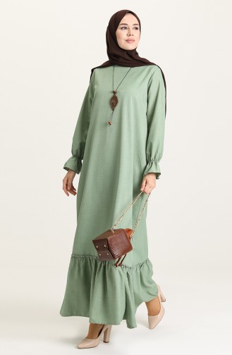 Robe Hijab Vert noisette 5009-07